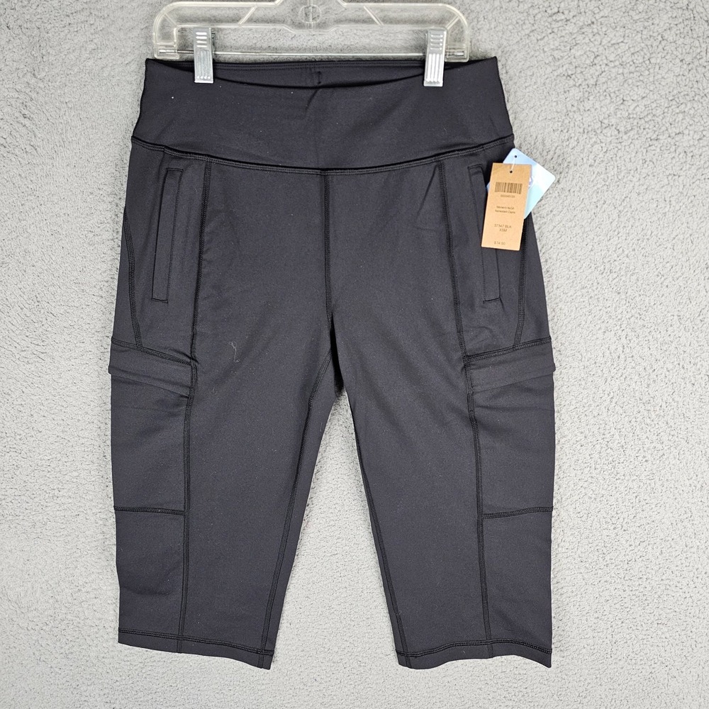Duluth Trading Company Womens NoGA Namastash Capris color Black Size XS NWT